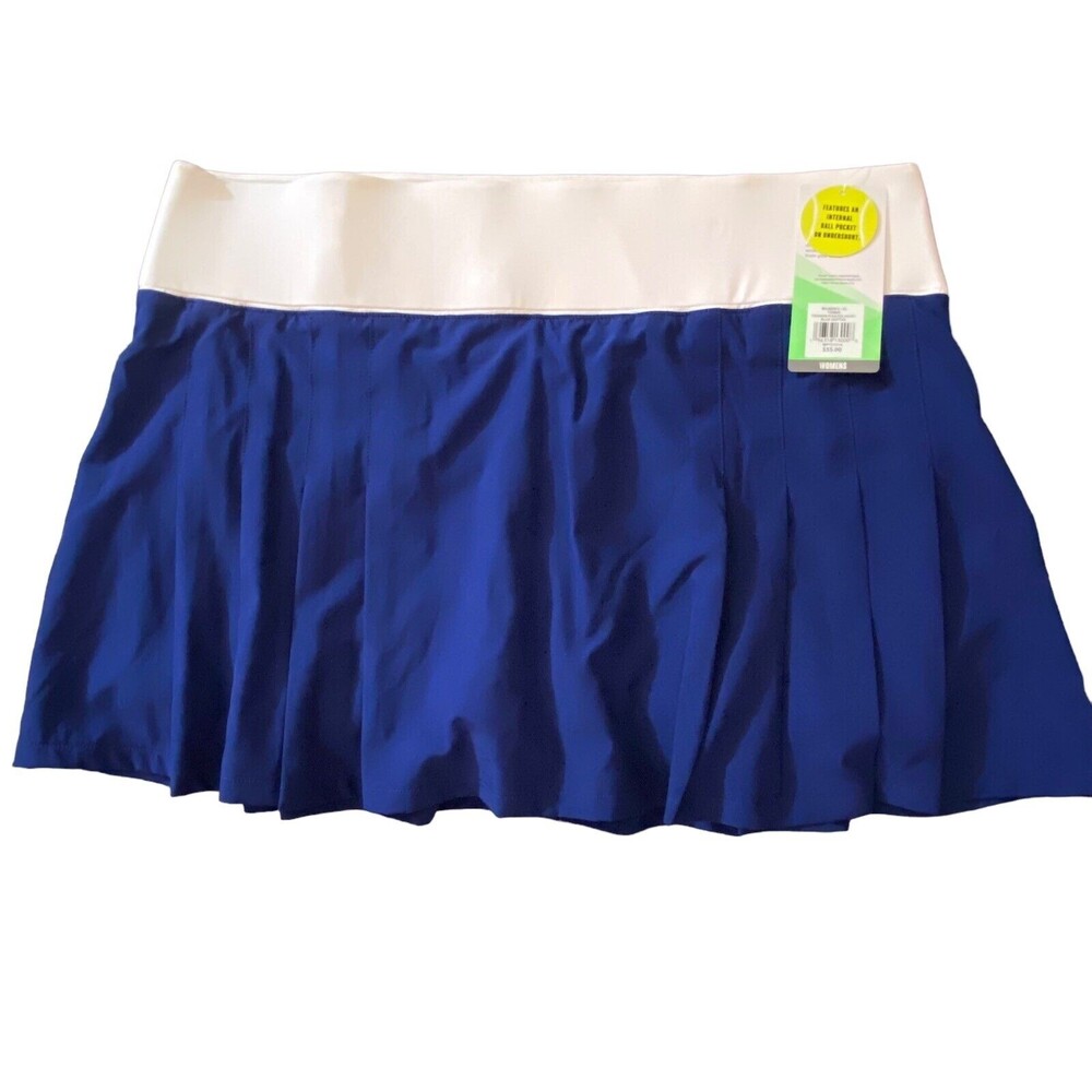 NWT Prince Blue Depths Pleated Tennis Skort With Ball Pocket, Undershort Sz XL